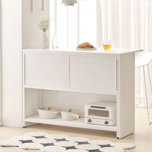 룸앤디 메인스테이 템바보드 슬라이딩도어 상판500 E0목재 수납 홈바 식탁 1200