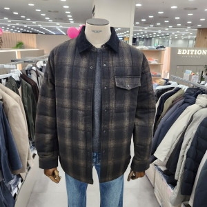 신성통상 에디션 앤드지 신상 카라배색 퀼팅 아우터형 셔츠 NE4WC1907 CBR