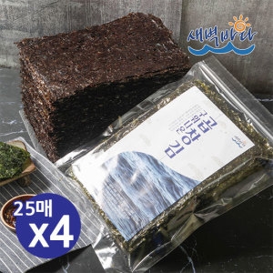 새벽바다 청정 완도 특산물 무조미 구워나온 곱창김 25매 4봉 LAGG254