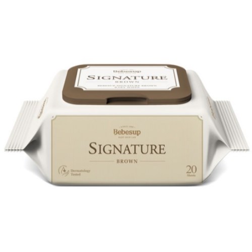 시그니처 브라운 물티슈 캡형 20매