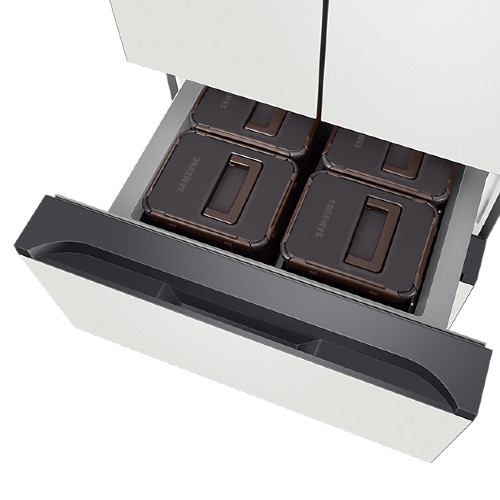 삼성전자 비스포크 AI 김치플러스 새틴 RQ49DB94H2AP (화이트+베이지) + 냄새케어메탈쿨링김치통_이미지