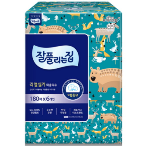 미래생활 잘풀리는집 ㅤ리얼실키 미용티슈 180매 (6개입) *4팩_이미지