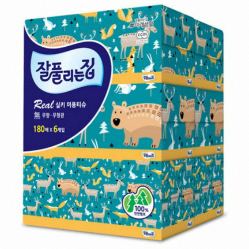 미래생활 잘풀리는집 ㅤ리얼실키 미용티슈 180매 (6개입) *4팩_이미지