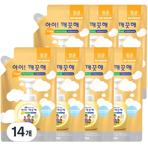 CJ라이온 아이깨끗해 순 항균 폼 핸드 솝 리필 200ml (14개)