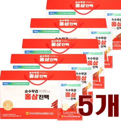 맘스킹 지리산마천농협 순수 우리 홍삼진액 70ml 30포 (5개)_이미지