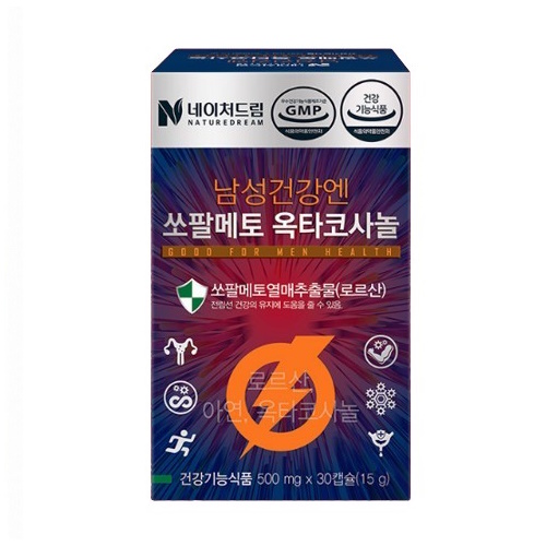  네이처드림 남성건강엔 쏘팔메토 옥타코사놀 500mg 30캡슐 [1개]