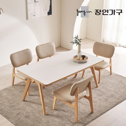 장인가구 칸토르 베이직 세라믹 낮은 패밀리 식탁 1400 (의자별도)_이미지