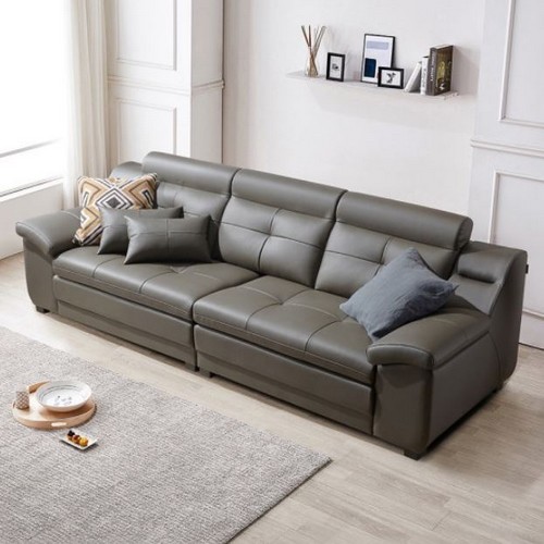 동서가구  칸데온 거위털 라텍스 천연가죽 소파 4인용 (스툴별도)