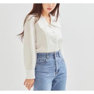 로엠 빅카라 블라우스 RMBLC23RT3-T_이미지