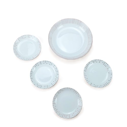 한국도자기 레트로 핑크 굽부세트5p_이미지