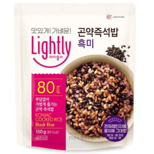 대상 청정원 라이틀리 곤약즉석밥 흑미 150g (5개)_이미지