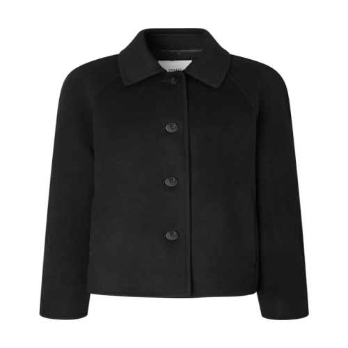 헤지스레이디스 여성 캐시미어 블렌디드 발마칸 핸드메이드 숏코트 블랙 HSCO5D903BK_이미지