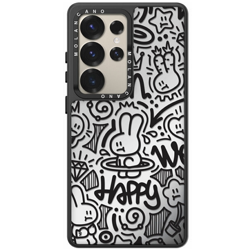 모란카노코리아 갤럭시S25 플러스 미러 디자인 라인아트 케이스_이미지