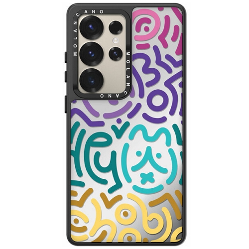 모란카노코리아 갤럭시S25 플러스 미러 디자인 라인아트 케이스_이미지