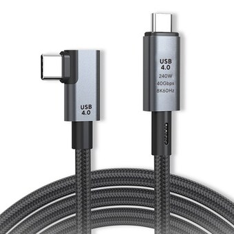 엠비에프 썬더볼트4 40Gbps PD C to C타입 240W ㄱ자형 케이블 MBF-U40R-15