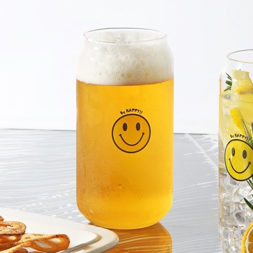 해피스마일 내열유리 맥주잔 500ml