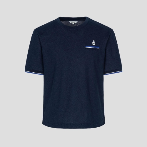 빈폴 남성 허니쿨 포켓 라운드 티셔츠 네이비_BC5442C36R_이미지