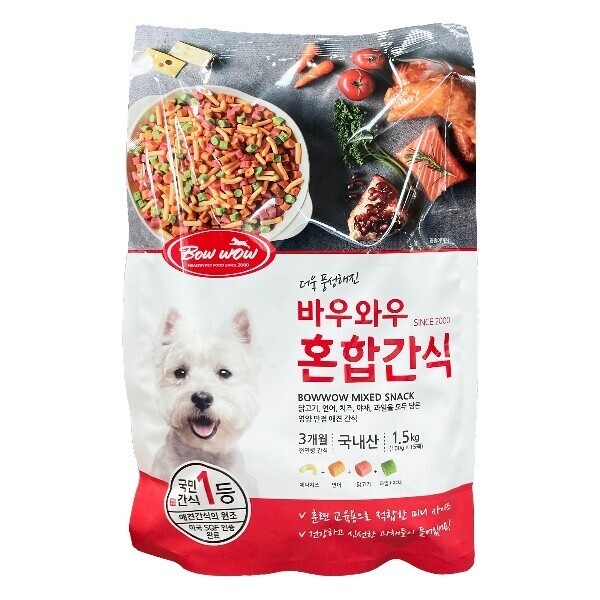 바우와우 혼합간식 1.5kg (100g x 15p) (1개)_이미지