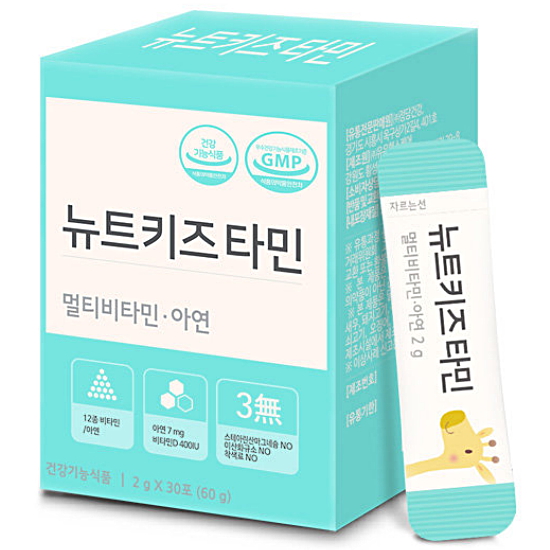 정담건강 뉴트키즈 뉴트키즈타민 멀티비타민 아연 30포 (1개)