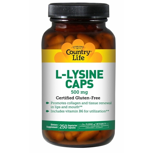컨트리라이프 L-라이신 500mg 250베지캡슐 Country Life L-lysine 500mg_이미지
