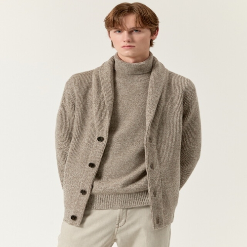 LF 닥스 남성 울 100% 트위드 숄카라 가디건_DMSW5D036I2