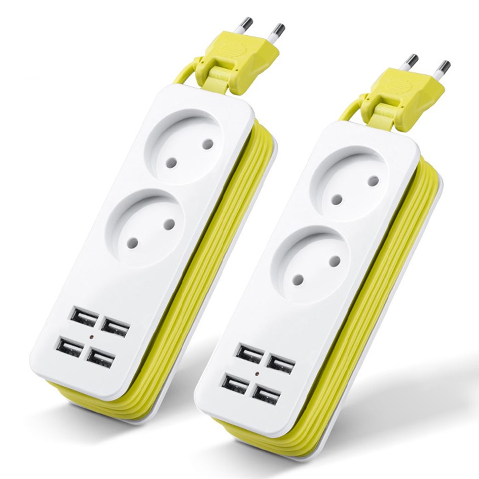 ReelTec 2구 10A USB 캠핑릴선 멀티탭 2개 해외구매 (1.5m)_이미지