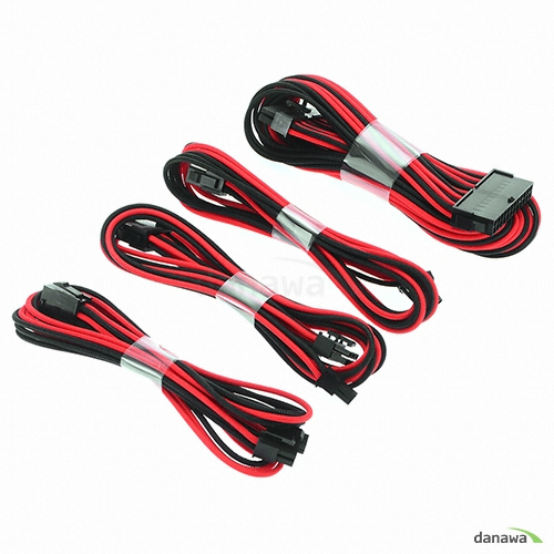 Phanteks PH-Extension Cable Combo Set BLACK/RED (0.5m)_이미지