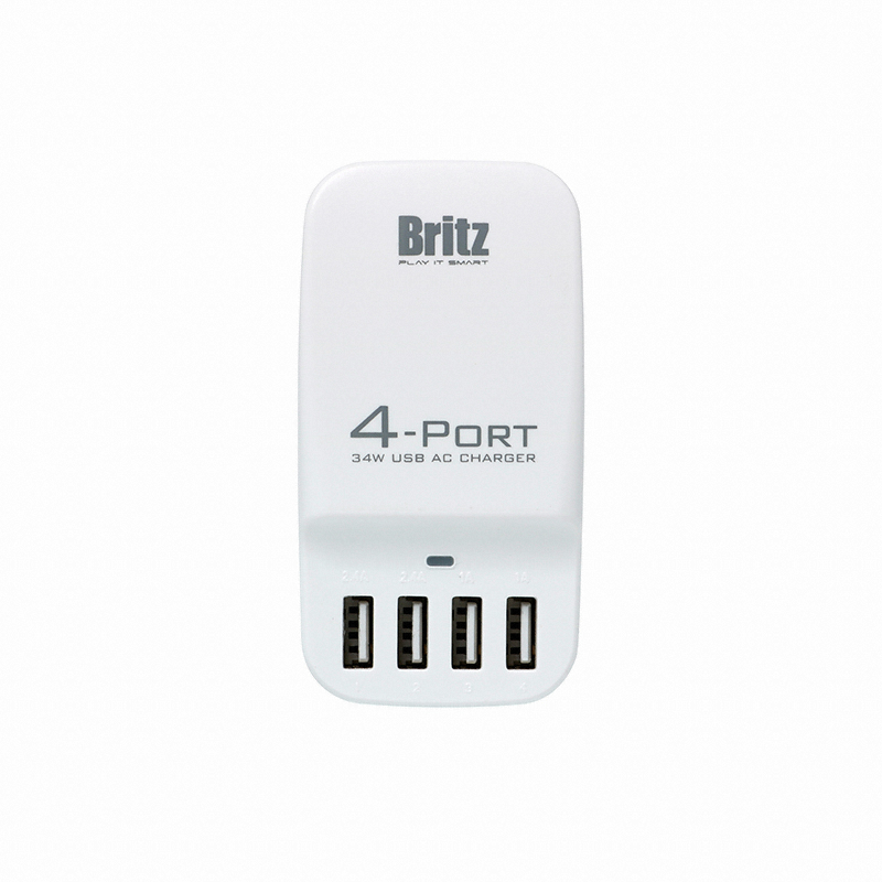 Britz 브리츠인터내셔널 2.4A 34W 4포트 여행용 충전기 BA-UB4_이미지