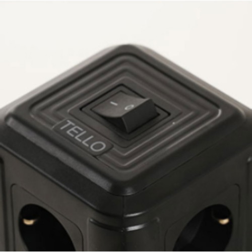 모닝아트 텔로 12구 메인스위치 고용량 타워 멀티탭 2세대 블랙 (2m)_이미지