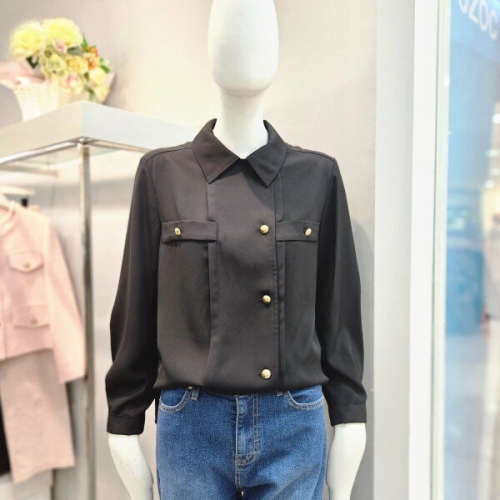 더틸버리 포켓장식 더블 블라우스 MTR3M0BL06W_DG