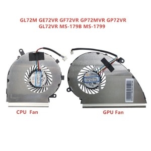 MSI GE72VR GP72MVR GL72VR GP72vr MS-179B 용 새 노트북 CPU GPU 냉각 팬