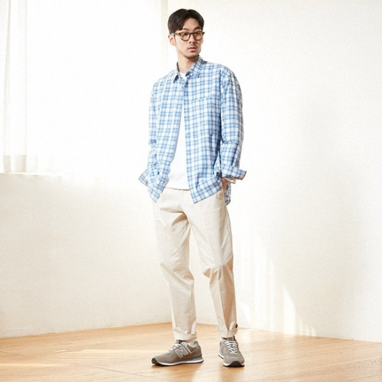 젠틀맨즈컨셉 면 체크 셔츠 0DSTA06GCL_이미지