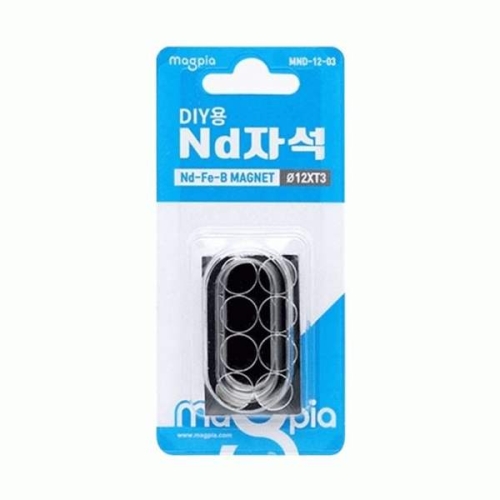 마그피아 873JHC11 DIY용 ND자석 원형 12x3T 원형자석/ MND-12-03 8개입 판 1개입
