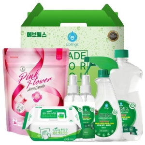 한국미라클피플사  한가위선물세트 2호 MD추천 에브링스 다용도세정제+주방세제+캡슐세탁세제+세정티슈세트