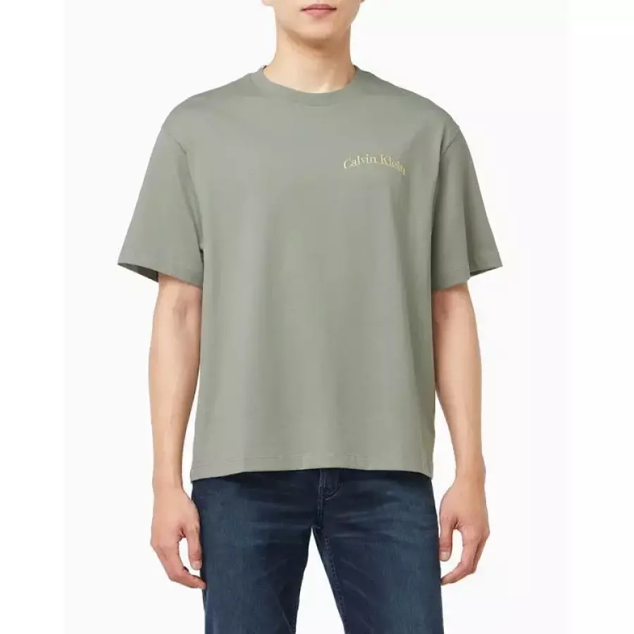 캘빈클라인 진 4RF854G-PEZ-GM 진 남성 라운드넥티셔츠 진 반팔 릴렉스드핏 16S 프론트백 빌딩 티
