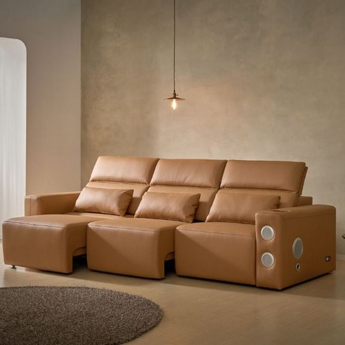 마홀앤 플래빈 제로월 모션 슬라이드 가죽 소파 4인용