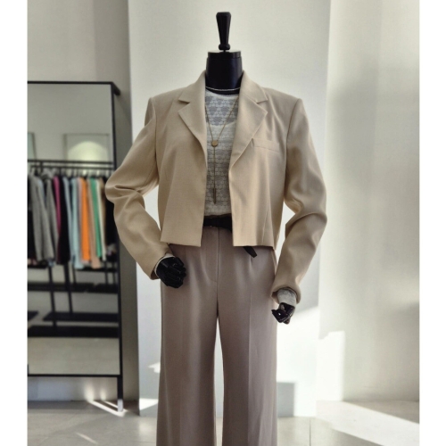 SISLEY 넥서스 테일러드 크롭 자켓 _SAJK09411 블랙,베이지_이미지
