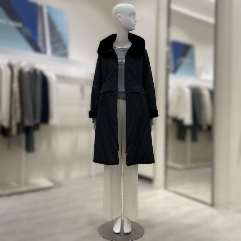 더아이잗(TheIzzat) 렉스퍼 반후드 토끼털 안감 롱코트 OGRCA3FS141_이미지