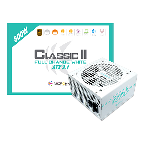 마이크로닉스 Classic II 풀체인지 800W 80PLUS브론즈 ATX3.1 화이트이미지입니다. 누르면 해당 게시물로 새창이동합니다.