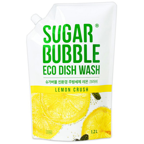 슈가버블 친환경 주방세제 레몬 크러쉬 리필 1.2L (10개)_이미지