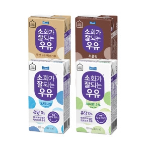 매일유업 소화가 잘되는 우유 오리지널 + 저지방 + 초콜릿 + 미숫가루 190ml (24개)_이미지
