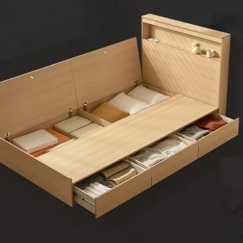 파로마 네오 가온 1단 무헤드 평상형 수납침대 SS (독립스프링)_이미지