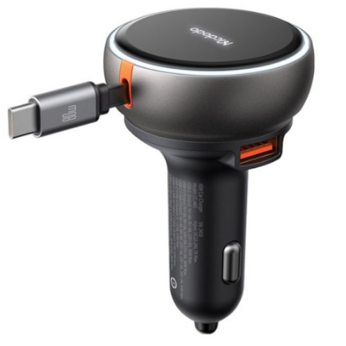 Mcdodo 80W C타입 케이블 일체형 차량용 2포트 고속충전기 CC485_이미지