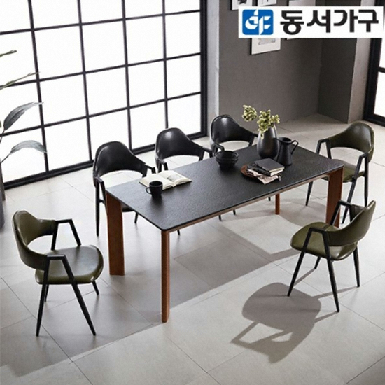 동서가구 파시 화산석 식탁 1800 (의자6개)_이미지