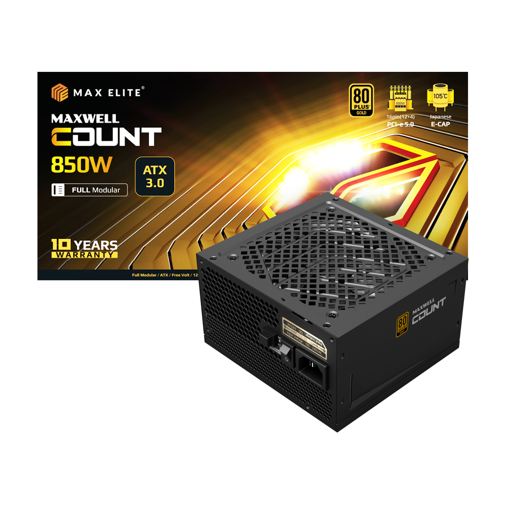 맥스엘리트 MAXWELL COUNT 850W 80PLUS골드 풀모듈러 ATX3.0