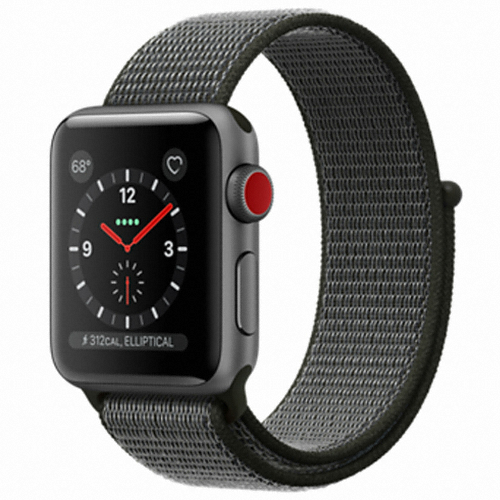 APPLE 워치 시리즈3 38mm Cellular 스페이스 블랙 알루미늄 (스포츠루프, 해외구매)_이미지