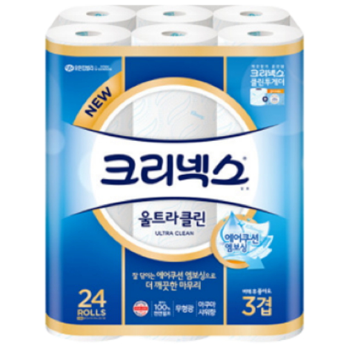 크리넥스 울트라 클린 25m (24롤) (2팩)_이미지