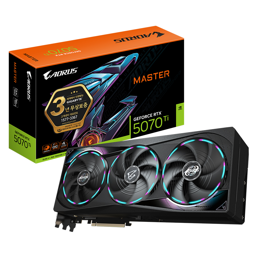 GIGABYTE AORUS 지포스 RTX 5070 Ti MASTER D7 16GB 제이씨현_이미지