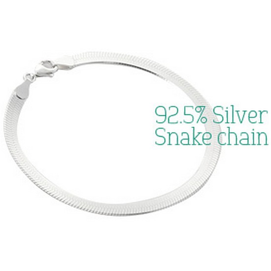 폭스타일 4mm 스네이크 체인 팔찌 (17cm)_이미지
