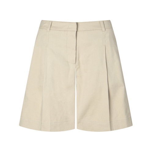  헤지스레이디스 여성 베이지 턱장식 린넨혼방 숏팬츠 HSPA5B492I1